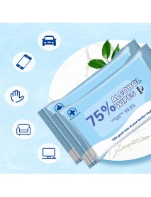 10Pcs/Bag Portable Household Disposable Alcohol Wet Wipes Antiseptic Cleaning Sterilization Paper for Healthcare