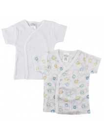 White Side Snap Short Sleeve Shirt - 2 Pack