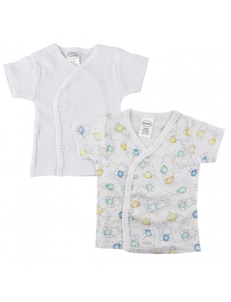 White Side Snap Short Sleeve Shirt - 2 Pack