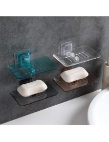 Wall Mounted Soap Dish Drain Soap Holder Storage Rack Bathroom Plate Case Organizer Hanging Soap Box