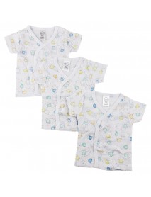 White Side Snap Short Sleeve Shirt - 3 Pack