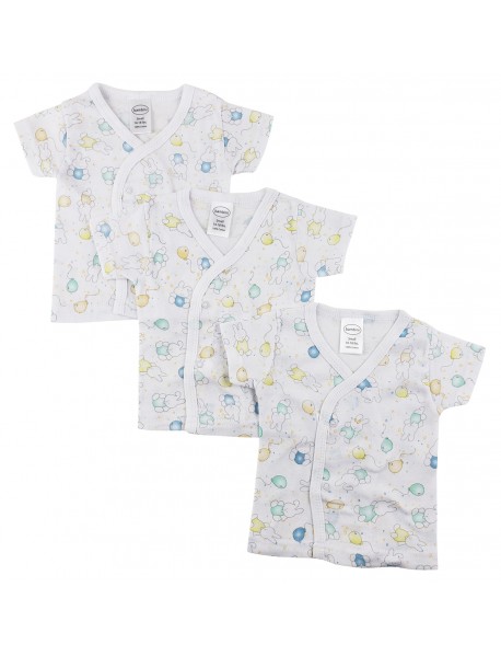 White Side Snap Short Sleeve Shirt - 3 Pack