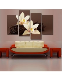 2X40CM 2X60CM Brown Orchid Floral Canvas Print Pictures Paintings Decor Unframed