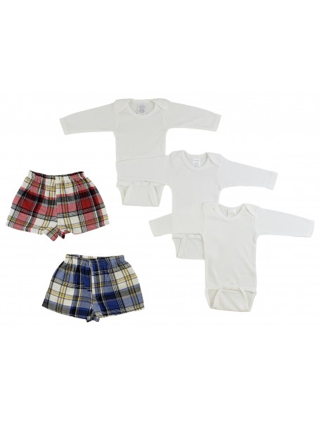 Infant Long Sleeve Onezies and Boxer Shorts