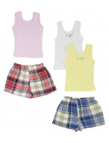 Girls Tank Tops and Boxer Shorts