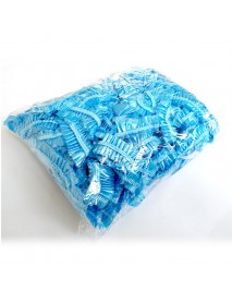 100pcs Individual Package Disposable PE Bath Shower Caps Waterproof Dustproof Shower Bag Bath Protective Strip Caps for Spa Hair Salon