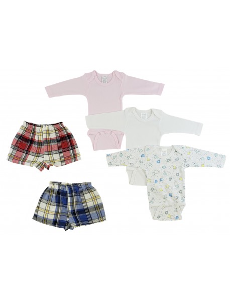 Infant Girls Long Sleeve Onezies and Boxer Shorts