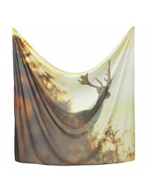 Deer Tapestry Forest Landscape Printed Wall Tapestry Hanging Background Cover Bedspread Beach Yoga Mat