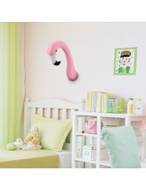 3D Flamingo Animal Head Wall Art Hanging Doll Chrismas Gift Toy Children Kids Room Decorations Birthday Party