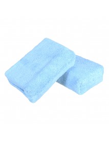 8Pcs Blue Microfiber Cleaning Foam Sponge Applicators Car Wash Waxing Polish