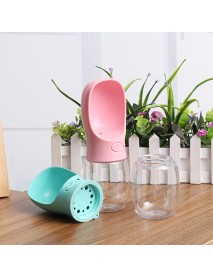 350ml Plastic Portable Non Drop Leakage Travel Water Bottle for Pet Cat Dog Water Filter Kettle Health Outdoor Drinker Pet Supplies