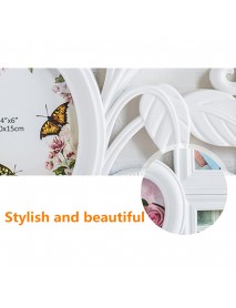 61*40cm White Creative Love Shaped Photo Frame Wall Mount 6 Pictures Decor New