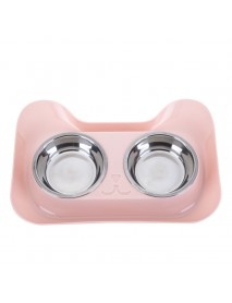 [Double Bowls,Splash Proof] Double Food Grade Stainless Steel Pet Cat Dog Bowl Food Pet Bowl Water Dish Feeding Feeder for Small Medium Dogs Cats