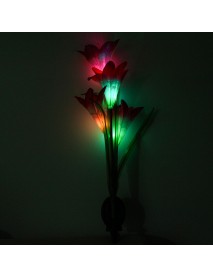 Pack of 2 Outdoor Garden Stake Solar Garden Light Solar Flower Lights with Lily Flower 7 Colors Changing LED Solar Powered Lights for Garden Patio Yard Decoration