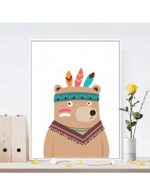 6 Styles Cartoon Animal Painting Wall Frameless Decoration Paintings Wall Hanging For Kids Room Decor