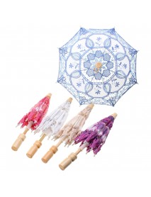 Lace Embroidered Umbrella Elegance Parasol For Party Bridal Wedding Decoration