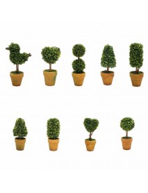 11 Type Artificial Plant Plastic Mini Tree Flower Pot Ornament Office Home Decorations