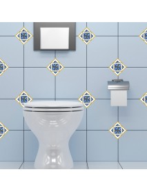 Loskii SK34017 21Pcs 8CM 3D Bathroom Kitchen Waist Line Art Mural Floor Tiles Diagonal Wall Sticker Tile Vinyl Wall Decals
