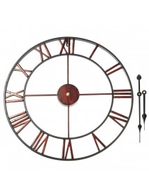 Classic Large Metal Wrought Iron Wall Clock Roman Numerals Steampunk Home Decor
