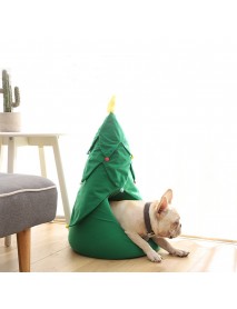 Christmas Tree Cartoon Pet Bed Dog Cat Puppy Warm Soft House Mat Nest