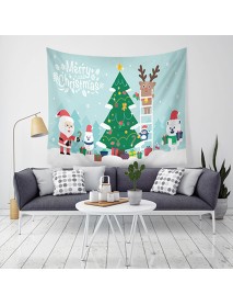 Loskii LWG7 Christmas Tapestry Santa Print Wall Hanging Tapestry Art Home Decor Christmas Decorations For Home