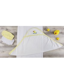 Hooded Towel and Bath Mittens
