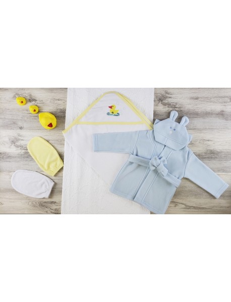 Hooded Towel, Bath Mittens and Robe