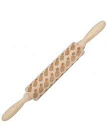 Loskii JM01691 Wooden Christmas Embossed Rolling Pin Dough Stick Baking Pastry Tool New Year Christmas Decoration