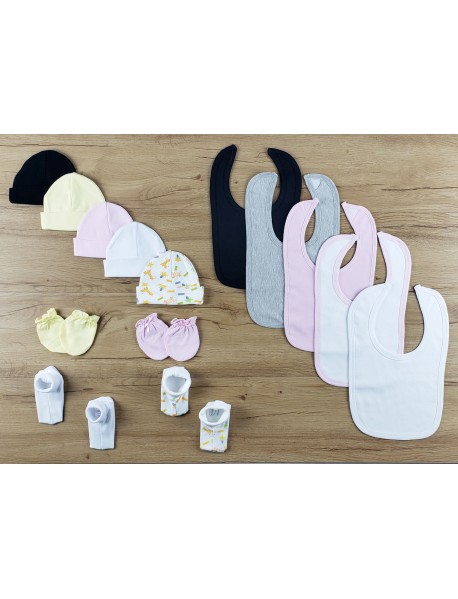14 pc Set of Bibs, Caps, Booties