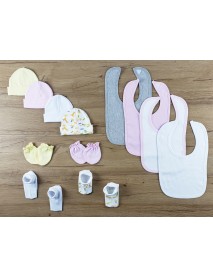 13 pc Set of Bibs, Caps, Booties