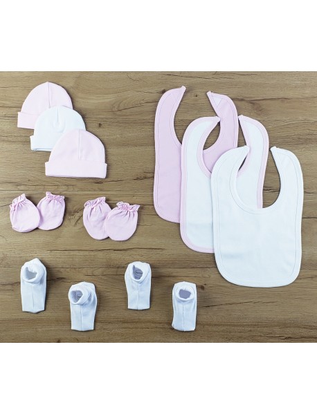 10 pc Set of Bibs, Caps, Booties