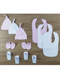 10 pc Set of Bibs, Caps, Booties
