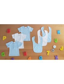 Blue and White Shirts with Bibs 6 pc