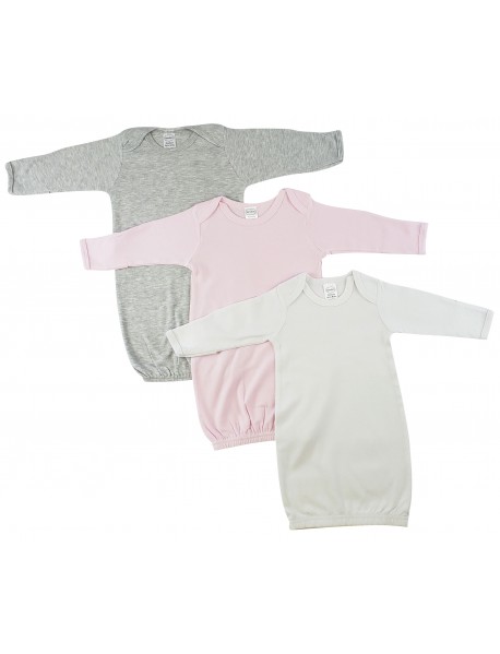 Newborn Baby Girls 3 pc Gown Set