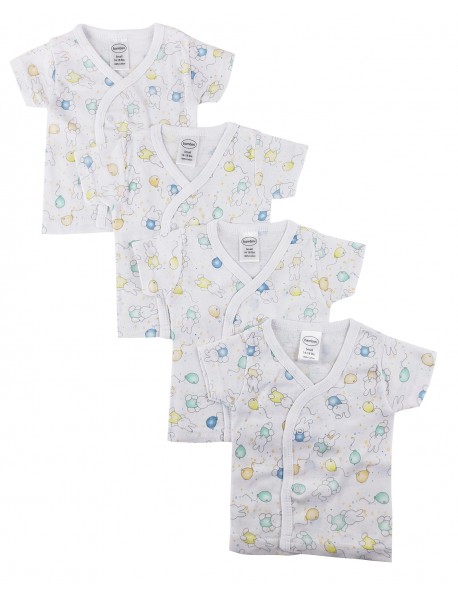 Infant Side Snap Short Sleeve Shirt - 4 Pack