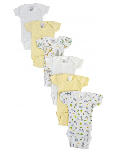 Baby Boy, Baby Girl, Unisex Short Sleeve Onezies Variety (Pack of 6)