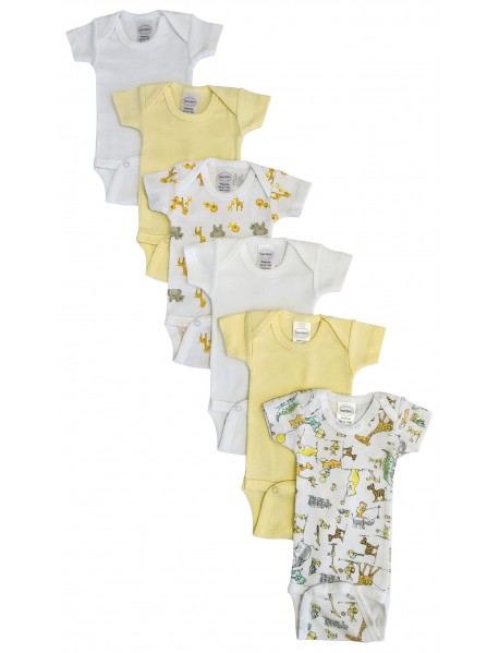 Baby Boy, Baby Girl, Unisex Short Sleeve Onezies Variety (Pack of 6)