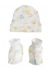 Baby Boy, Baby Girl, Unisex Infant Caps, Booties - 2 pc Set 