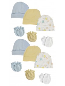 Boys Baby Caps and Mittens (Pack of 12)
