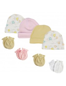 Girls Baby Caps and Mittens (Pack of 8)