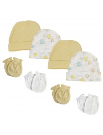 Baby Boy, Baby Girl, Unisex Infant Caps and Mittens (Pack of 8)