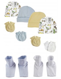 Boys Baby Caps, Booties and Mittens (Pack of 10)