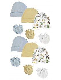Boys Baby Caps and Mittens (Pack of 12)