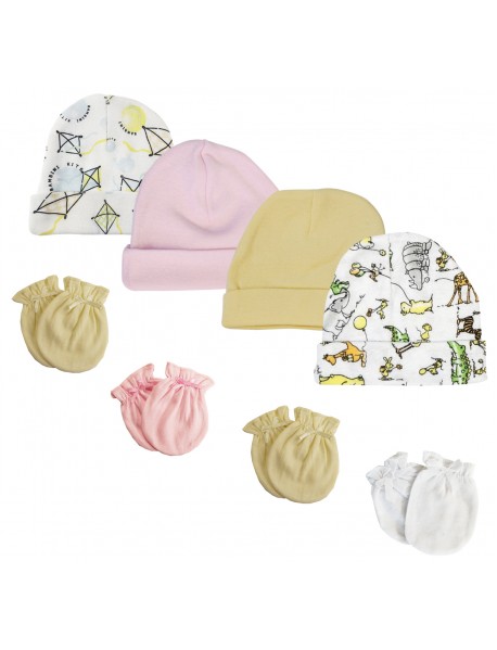 Boys Girls Caps and Mittens (Pack of 8)