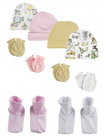 Boys Girls Caps, Booties and Mittens (Pack of 10)