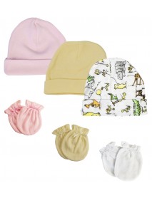 Boys Girls Caps and Mittens (Pack of 6)