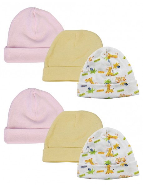 Baby Girl Infant Caps (Pack of 6)
