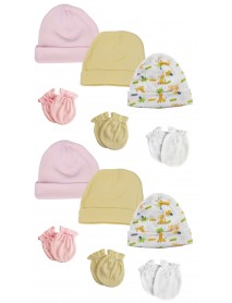 Baby Girl Infant Caps and Mittens (Pack of 12)