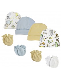 Baby Boys Caps and Mittens (Pack of 8)