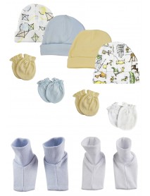 Baby Boys Caps, Booties and Mittens (Pack of 10)